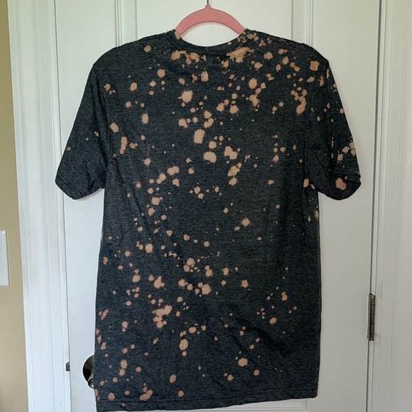 NWOT Iced Coffee Smile Face Tee Shirt Gray Acid Washed Size M - Picture 3 of 5